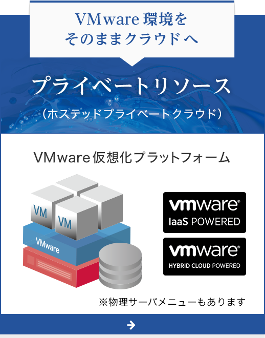 VMware環境をそのままクラウドへ - プライベートリソース（ホステッドプライベートクラウド）