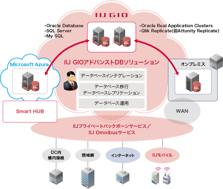 IIJ GIOアドバンストDBソリューションサービスイメージ図