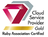 Rubyアソシエーション認定クラウドサービス事業者（Gold）ロゴ