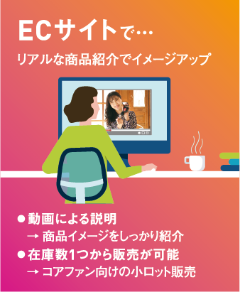 ECサイト。リアルな商品紹介でイメージアップ