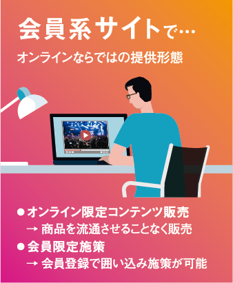 会員系サイト。オンラインならではの提供形態