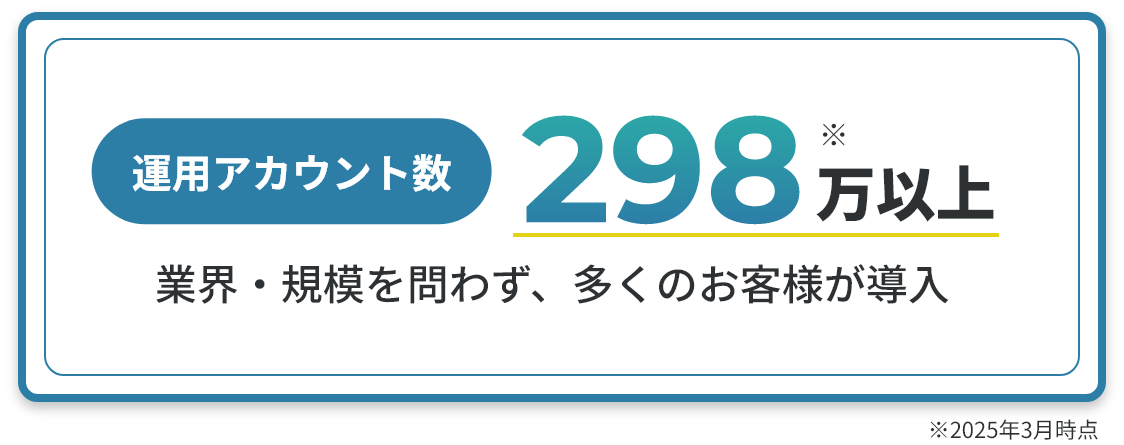 運用アカウント数298万以上