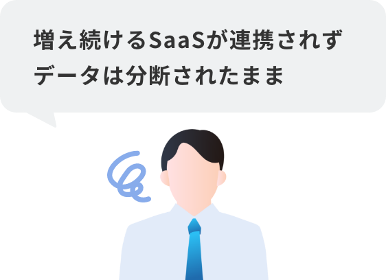 増え続けるSaaSが連携されずデータは分断されたまま